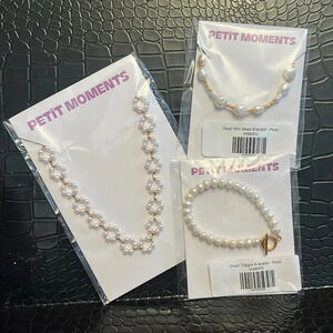 Petit Moments Gold Plated Pearl Jewelry Pieces - NWT